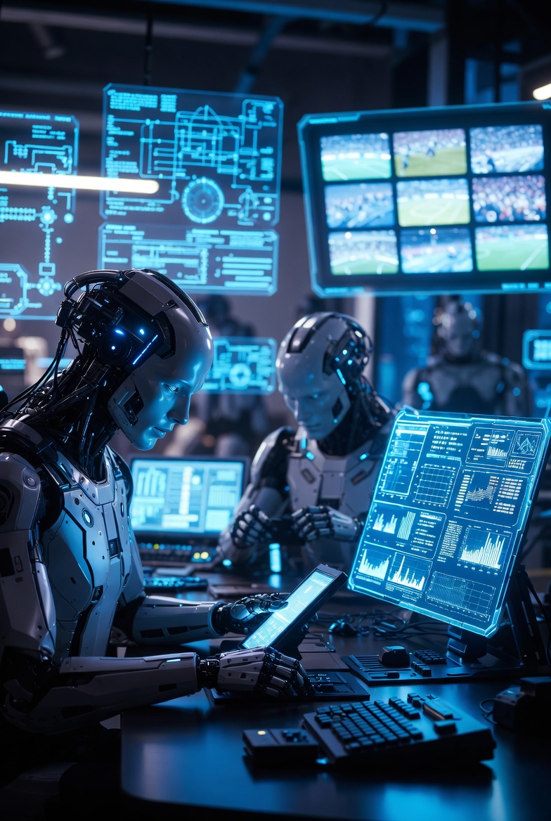 Estadio de fútbol con datos superpuestos